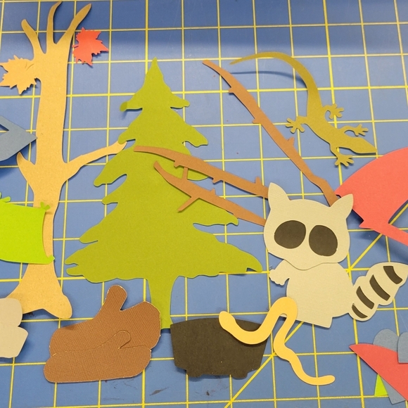 Scrapbook Paper Crafts Loose Items Die Cuts Outdoor Camping Animals Themes - Picture 1 of 4